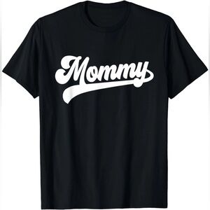 NWT Mommy Graphic T-Shirt Unisex Large Black Retro Script Tee